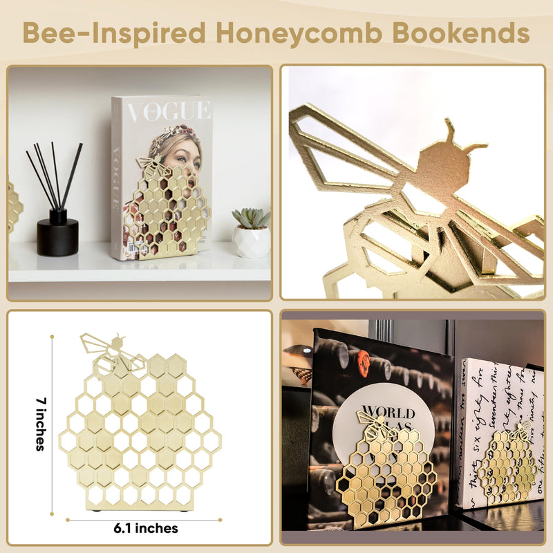 Bee-Inspired Honeycomb Book Ends {Set of 2}