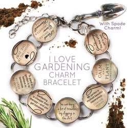 I Love Gardening Glass Charm Bracelet