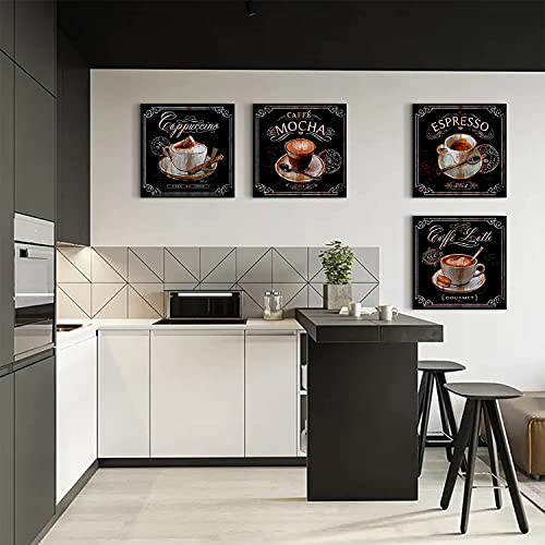 Coffee Canvas Print Wall Art - 4 Panels