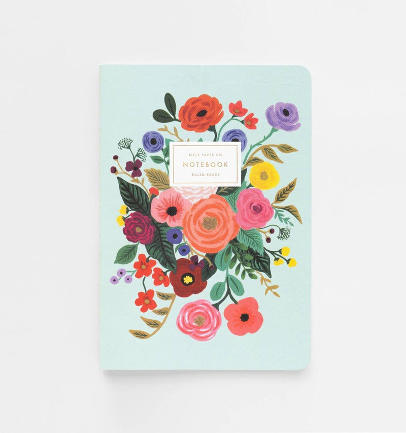 Garden Party Stitched Lined Notebooks, Set of 3